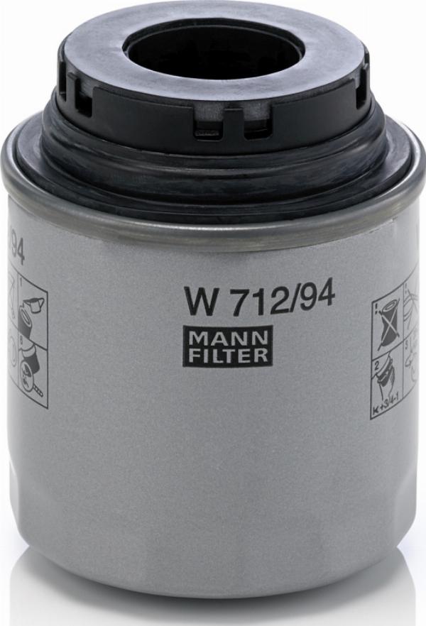 Mann-Filter W 712/94 - Масляний фільтр autocars.com.ua