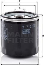 Mann-Filter W 712/98 - Масляный фильтр avtokuzovplus.com.ua
