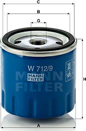 Mann-Filter W 712/9 - Масляный фильтр avtokuzovplus.com.ua