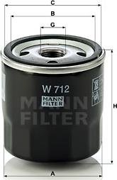 Mann-Filter W 712 - Масляный фильтр autodnr.net
