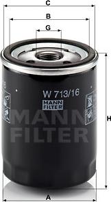 Mann-Filter W 713/16 - Масляний фільтр autocars.com.ua