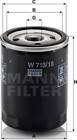 Mann-Filter W 713/18 - Масляный фильтр autodnr.net