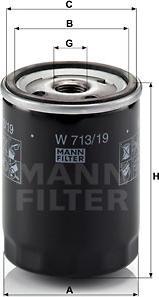 Mann-Filter W 713/19 - Масляный фильтр avtokuzovplus.com.ua