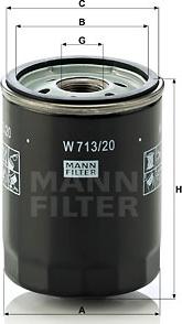 Mann-Filter W 713/20 - Масляний фільтр autocars.com.ua