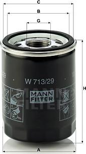 Mann-Filter W 713/29 - Масляний фільтр autocars.com.ua