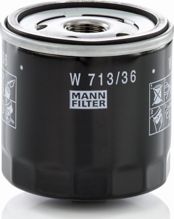 Mann-Filter W 713/36 - Масляний фільтр autocars.com.ua