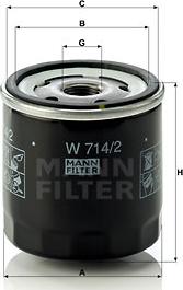 Mann-Filter W 714/2 - Масляный фильтр avtokuzovplus.com.ua