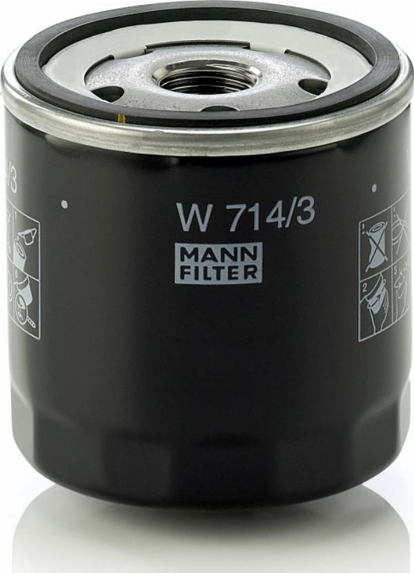 Mann-Filter W 714/3 - Масляний фільтр autocars.com.ua