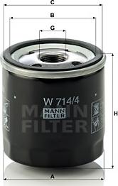 Mann-Filter W 714/4 - Масляный фильтр autodnr.net