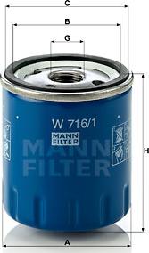 Mann-Filter W 716/1 - Масляный фильтр autodnr.net