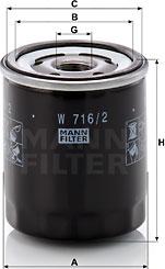 Mann-Filter W 716/2 - Масляний фiльтр autocars.com.ua