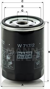 Mann-Filter W 717/2 - Масляный фильтр avtokuzovplus.com.ua