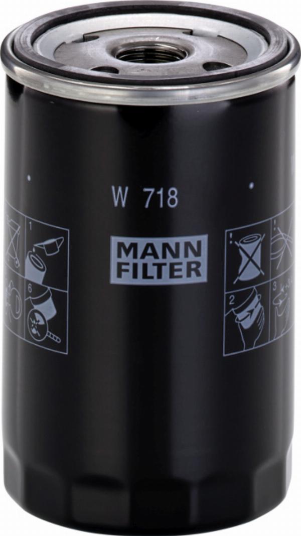 Mann-Filter W 718 - Масляний фільтр autocars.com.ua