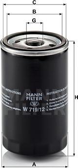 Mann-Filter W 719/12 - Масляний фiльтр autocars.com.ua