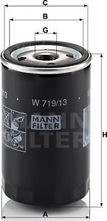Mann-Filter W 719/13 (10) - Масляный фильтр avtokuzovplus.com.ua