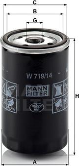 Mann-Filter W 719/14 - Масляный фильтр avtokuzovplus.com.ua