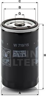 Mann-Filter W 719/15 - Масляный фильтр avtokuzovplus.com.ua