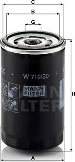 Mann-Filter W 719/30 - Масляный фильтр autodnr.net