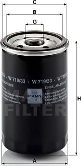 Mann-Filter W 719/33 - Масляный фильтр autodnr.net