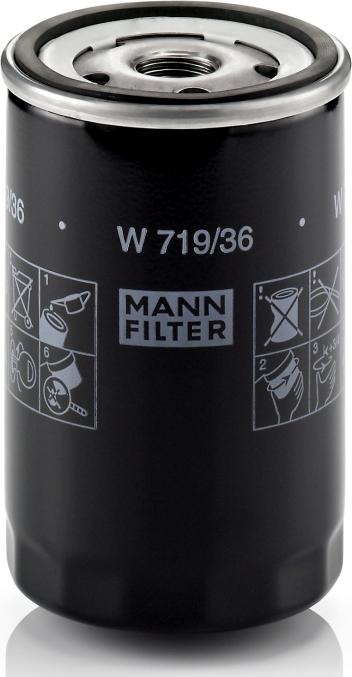 Mann-Filter W 719/36 - Масляний фільтр autocars.com.ua