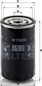 Mann-Filter W 719/36 - Масляный фильтр avtokuzovplus.com.ua