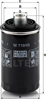 Mann-Filter W 719/45 - Масляний фільтр autocars.com.ua
