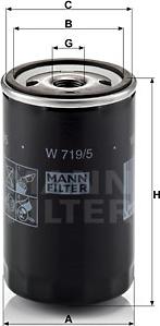 Mann-Filter W 719/5 - Масляний фільтр autocars.com.ua