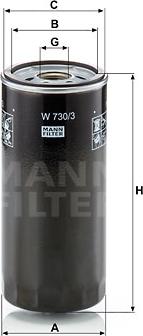 Mann-Filter W 730/3 - Масляний фільтр autocars.com.ua