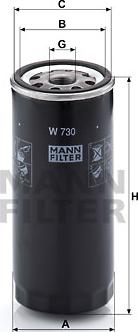 Mann-Filter W 730 - Масляний фільтр autocars.com.ua
