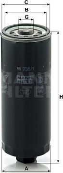 Mann-Filter W 735/1 - Масляний фiльтр autocars.com.ua
