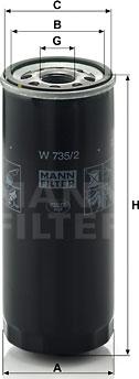 Mann-Filter W 735/2 - Масляний фільтр autocars.com.ua