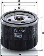 Mann-Filter W 77/2 - Масляный фильтр autodnr.net