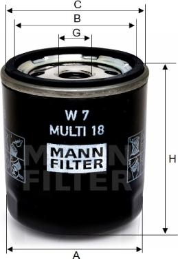 Mann-Filter W 7 MULTI 18 - Масляный фильтр autodnr.net