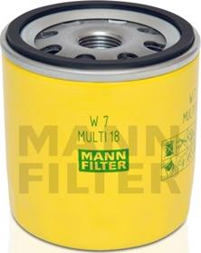 Mann-Filter W 7 MULTI 18 - Масляний фільтр autocars.com.ua
