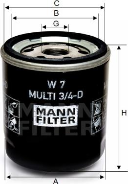Mann-Filter W 7 MULTI 3/4-D - Масляный фильтр autodnr.net