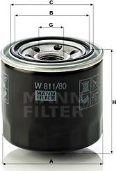 Mann-Filter W 811/80 - Масляный фильтр avtokuzovplus.com.ua