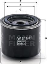 Mann-Filter W 811/81 - Масляний фiльтр autocars.com.ua