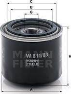 Mann-Filter W 811/83 - Масляный фильтр autodnr.net