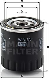 Mann-Filter W 815/5 - Масляний фільтр autocars.com.ua