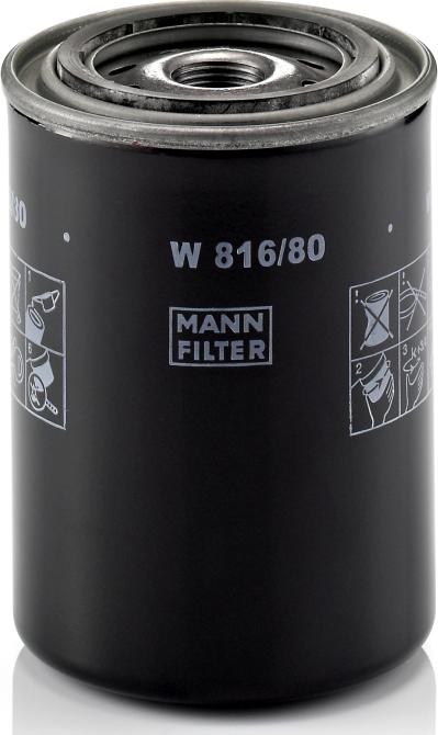 Mann-Filter W 816/80 - Масляний фільтр autocars.com.ua