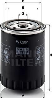 Mann-Filter W 830/1 - Масляный фильтр autodnr.net