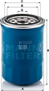 Mann-Filter W 830/3 - Фільтр масляний autocars.com.ua