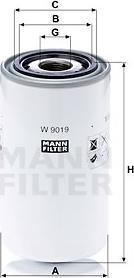 Mann-Filter W 9019 - Фільтр масляний Case New Holland W9019MANN autocars.com.ua