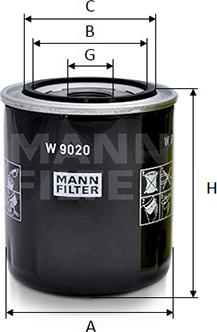 Mann-Filter W 9020 - Масляний фільтр autocars.com.ua
