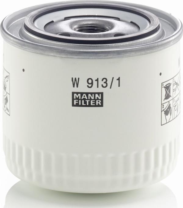 Mann-Filter W 913/1 - Масляний фільтр autocars.com.ua