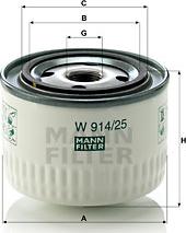 Mann-Filter W 914/25 - Гідрофільтри, автоматична коробка передач autocars.com.ua