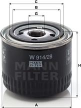 Mann-Filter W 914/28 - Масляный фильтр avtokuzovplus.com.ua