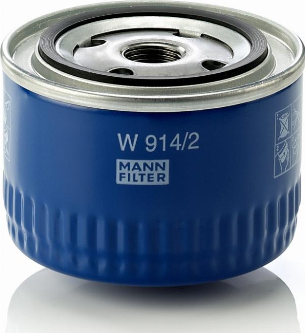 Mann-Filter W 914/2 - Масляний фільтр autocars.com.ua