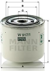 Mann-Filter W 917/1 - Масляный фильтр autodnr.net