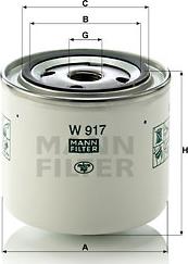 Mann-Filter W 917 - Масляный фильтр avtokuzovplus.com.ua
